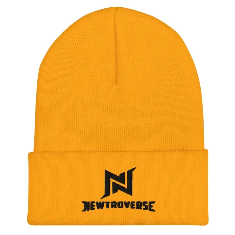 Newtroverse Black Print Beanie 